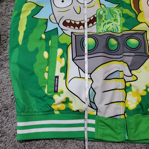 Members Only Rick & Morty Full Zip Green Bomber Jacket - Large - Picture 6 of 9